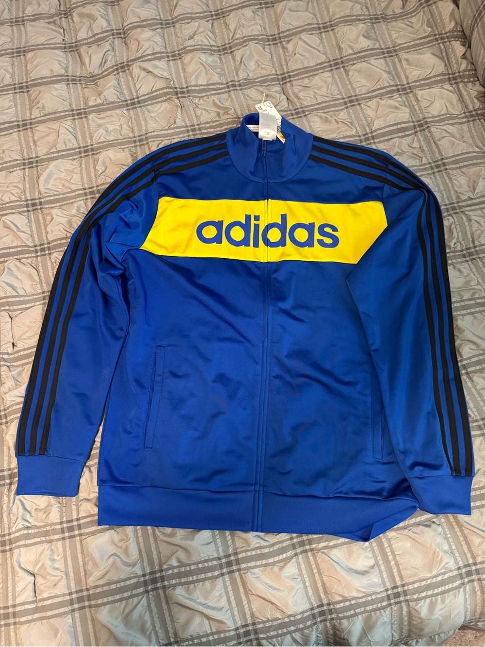 adidas Blue and Yellow Full-Zip Track Jacket